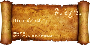 Hirn Ádám névjegykártya